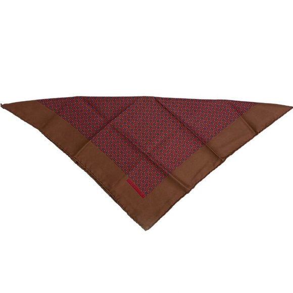 Hermes - Excellent - Brown Red Interlocking Chain Pocket Square - Pinkish Brown - Picture 6 of 9